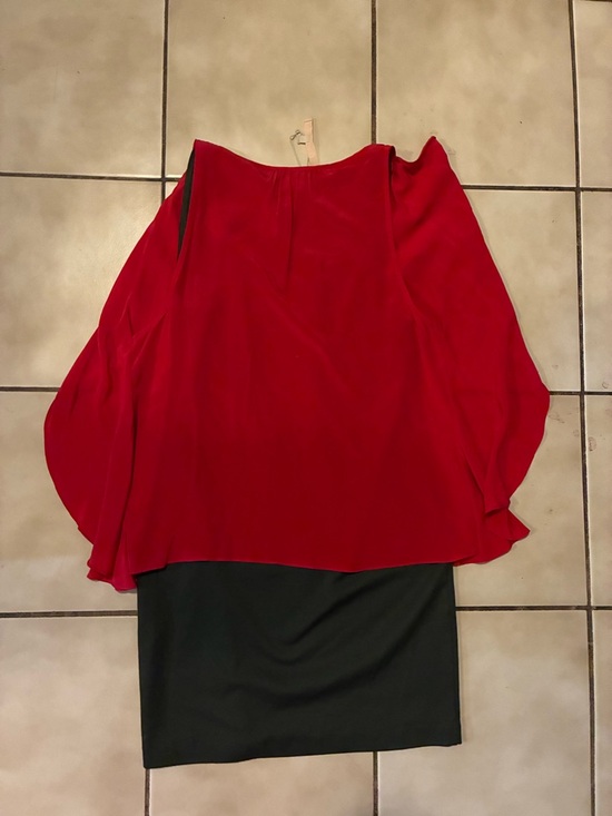 Hutch Red Overlay Top with Black Dress - Picture 5 of 6